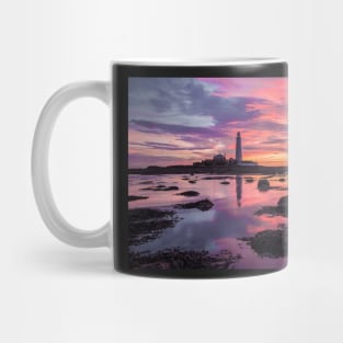 St marys lighthouse sunrise Mug